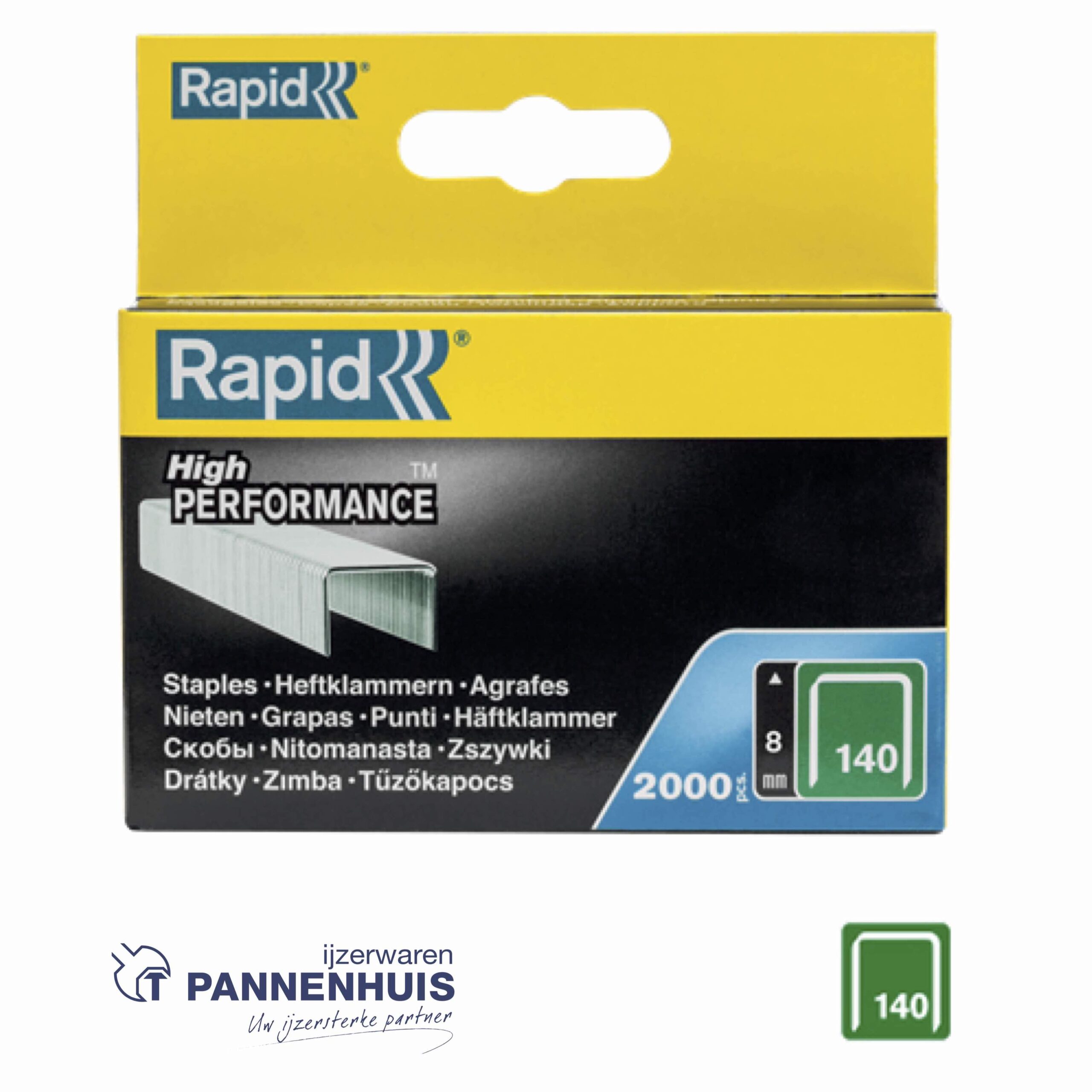 Rapid Nr. 140 vlakdraadnieten 8 mm (2000 st)