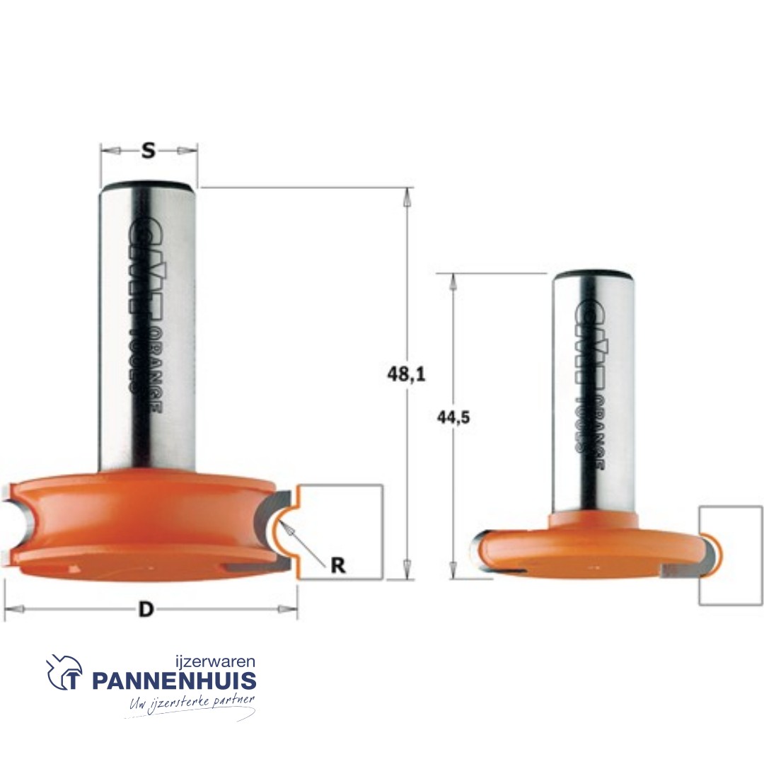 CMT Hol & bol frezenset, HW D=38mm R=3,2 L=44/48 S=12 Z2