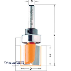 CMT Groeffrees met kogellager, HW D=22 x 20mm L=57 S=8 Z2