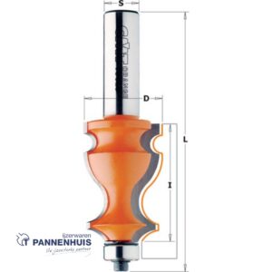 CMT Universele frees met geleidelager HW D=27 x 41mm L=90* S=12 Z2