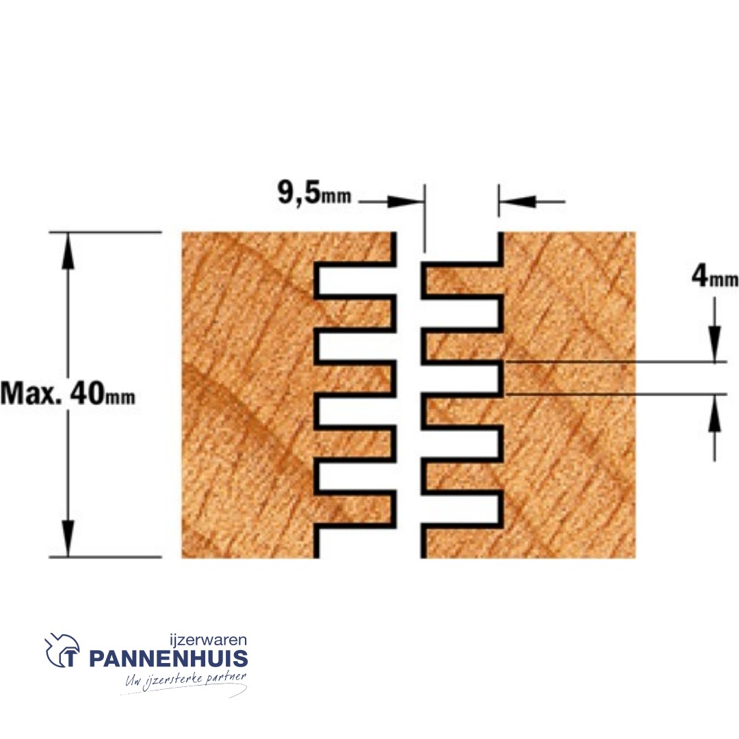 CMT Tandverbindingsfrees HW D=47,6 S=12mm Z2 - Afbeelding 3
