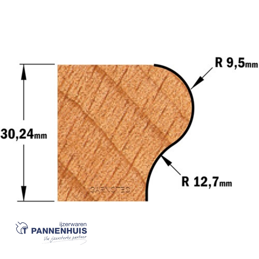 CMT HW vensterbankfrees HW D=38,1x35 R=12,7 L=86 S=12 Z2 - Afbeelding 3