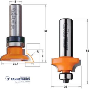 CMT Kruishoutverbindingsset HW D=31,75/30 x 12mm R=6,35 L=61 S=8 Z2