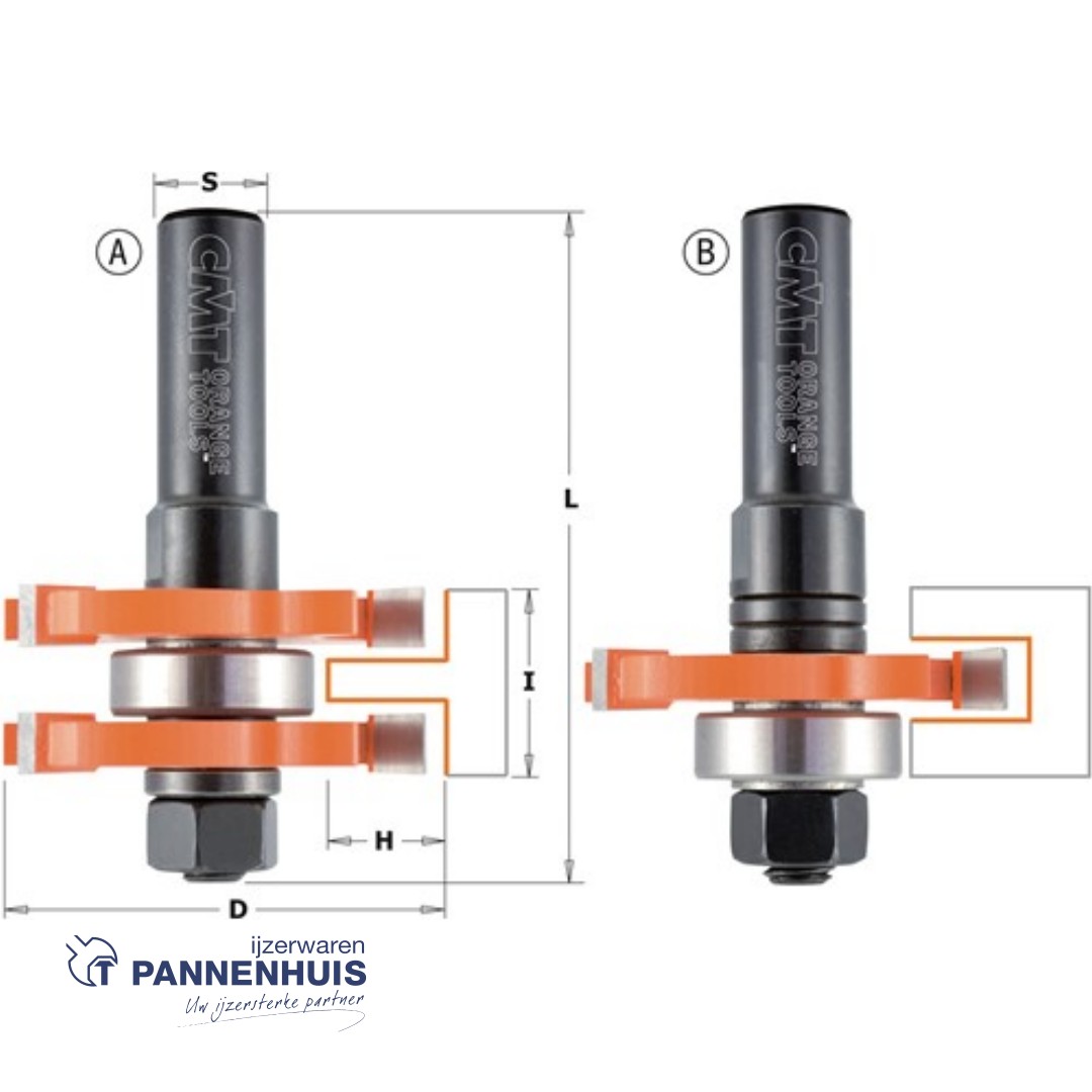 CMT Tand- en groeffrezenset HW D=47,6 x 19mm S=12 Z2