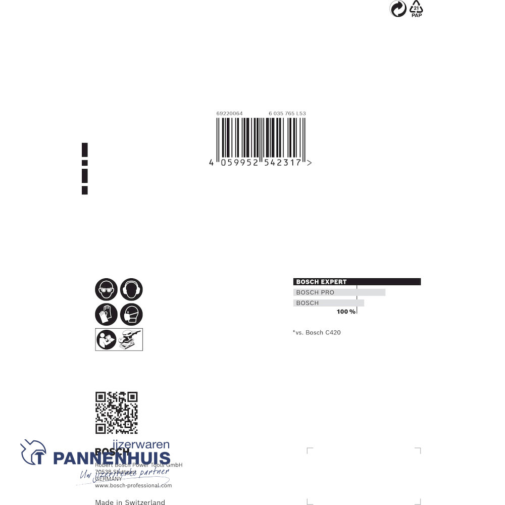 Bosch Schuurvel C470 afmeting 115x107, K120, 6 gtn, 10x - Afbeelding 3