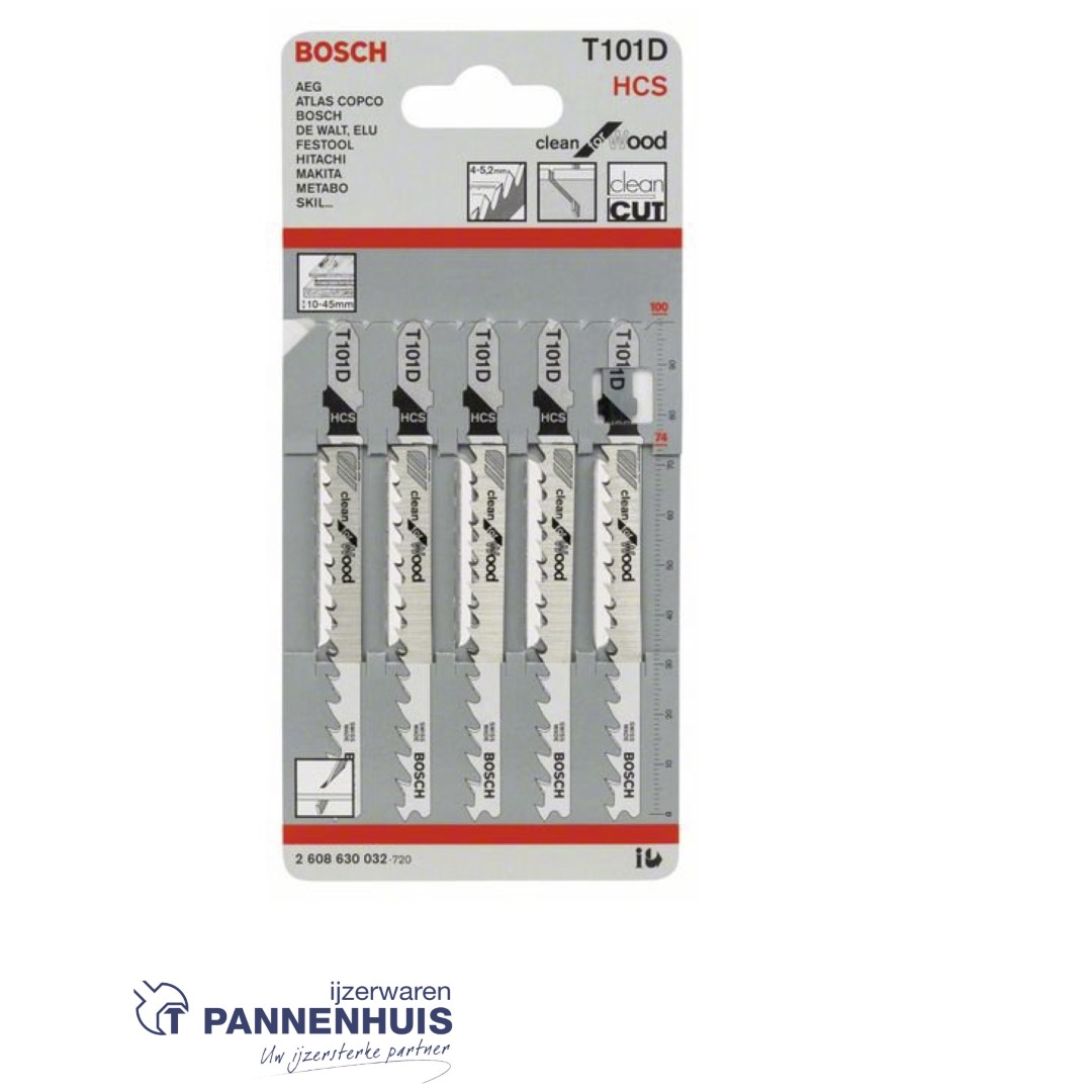 Bosch Decoupeerzaagblad T101 D Clean for Wood 5x - Afbeelding 2