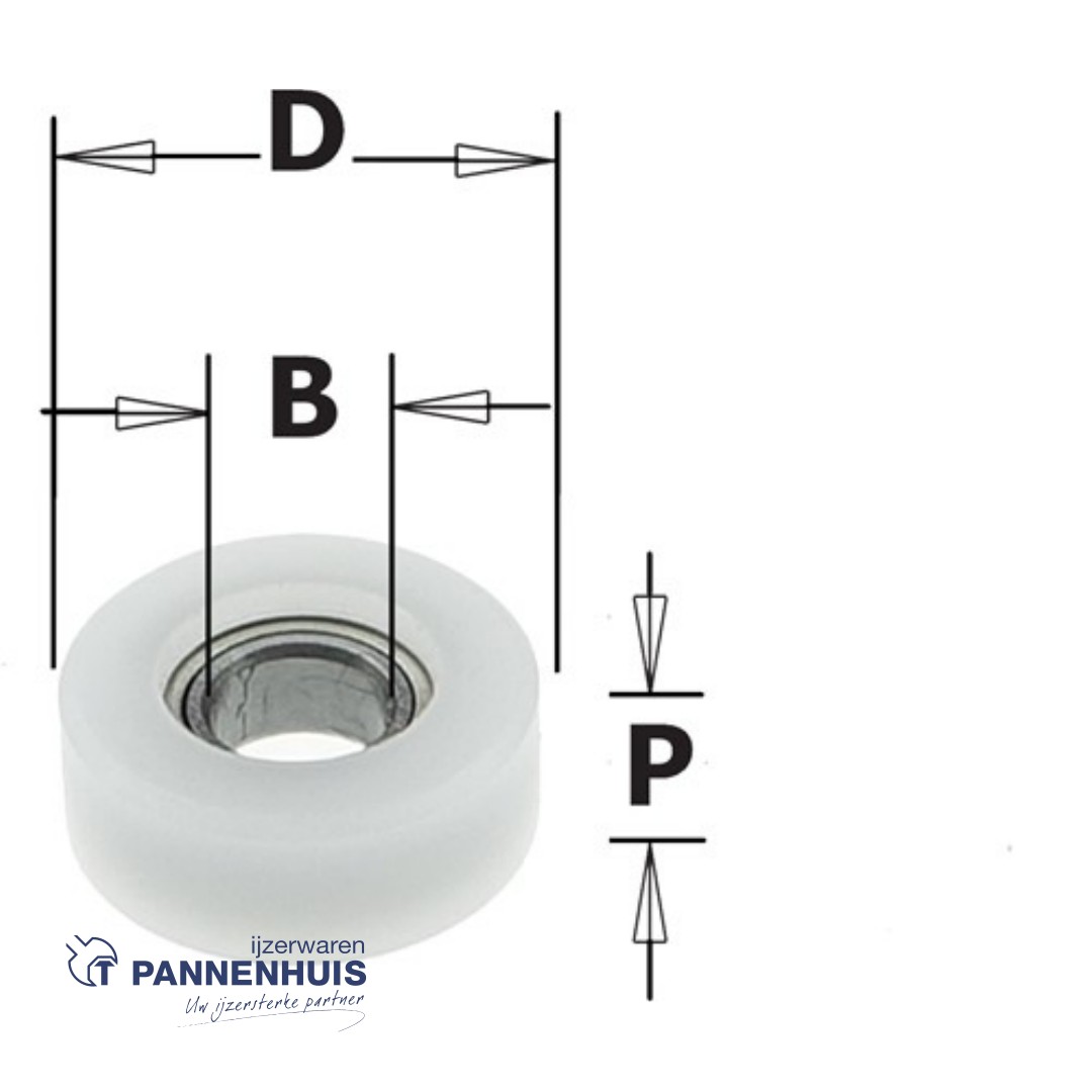 CMT Delrin rechte kogellager D=12,7x4,76 P=5