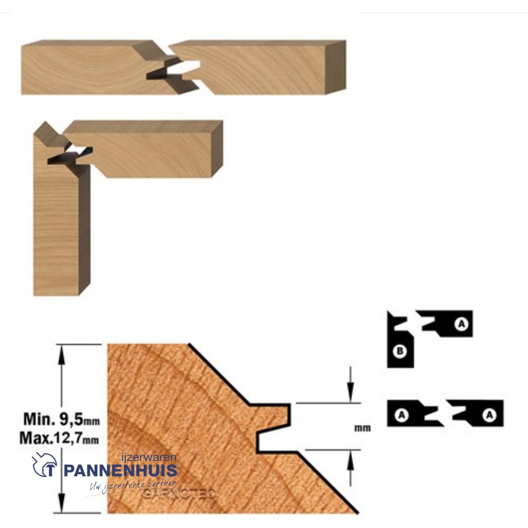 CMT Verstekfrees met rechte hoeken, HW D=38.1 x 14mm L=52 S=8 Z2 - Afbeelding 3