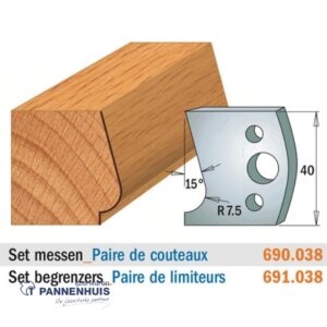 CMT Profielmessen I=40x4mm 2 stuks nr.038