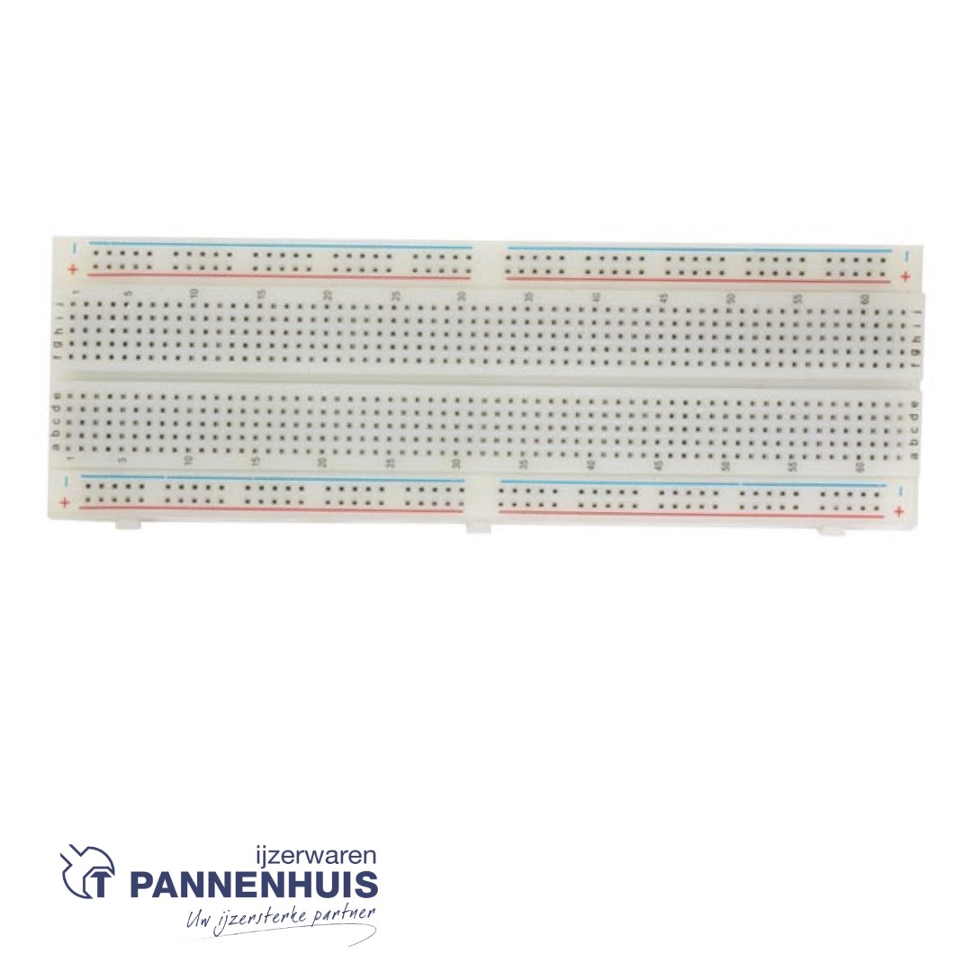 Breadboard, soldeervrij, 830 contacten, compatibel met Arduino, ABS, grijs