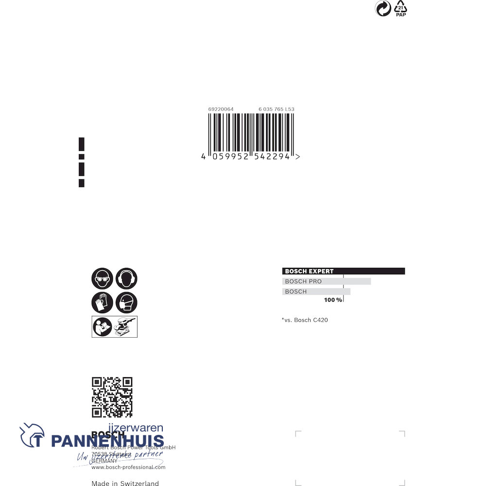 Bosch Schuurvel C470 afmeting 115x107, K 60, 6 gtn, 10x - Afbeelding 3