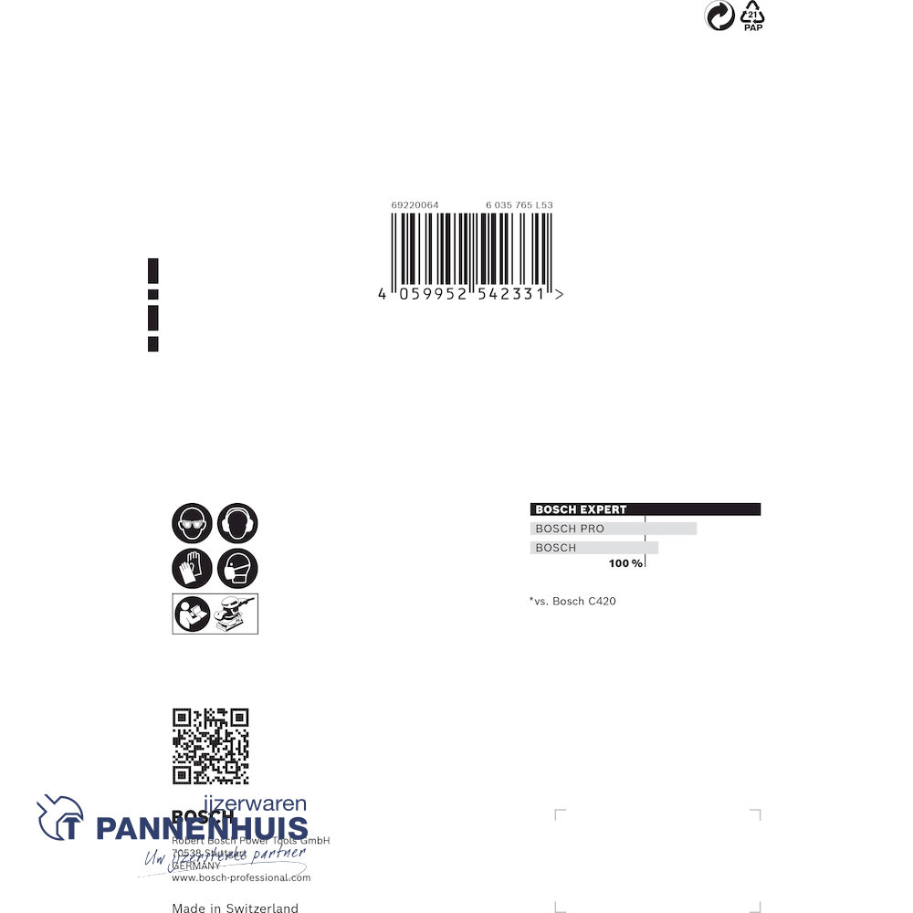 Bosch Schuurvel C470 afmeting 115x107, K240, 6 gtn, 10x - Afbeelding 3