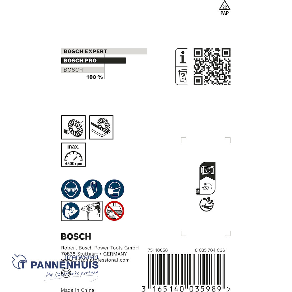 Bosch schijfborstel gegolfd 75 X 0,3 MM 8 mm staal - Afbeelding 3