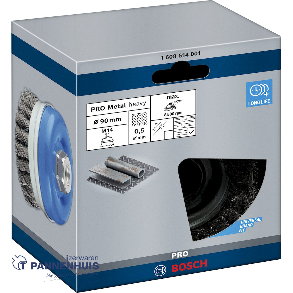 Bosch Komborstel getordeerd 90 x 0,5 mm M14 staal - Afbeelding 2