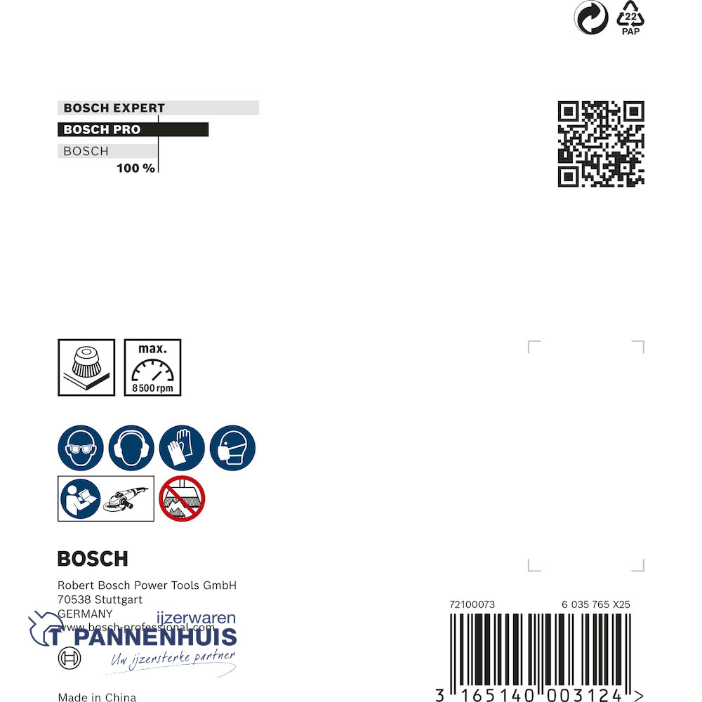 Bosch Komborstel getordeerd 90 x 0,5 mm M14 staal - Afbeelding 3