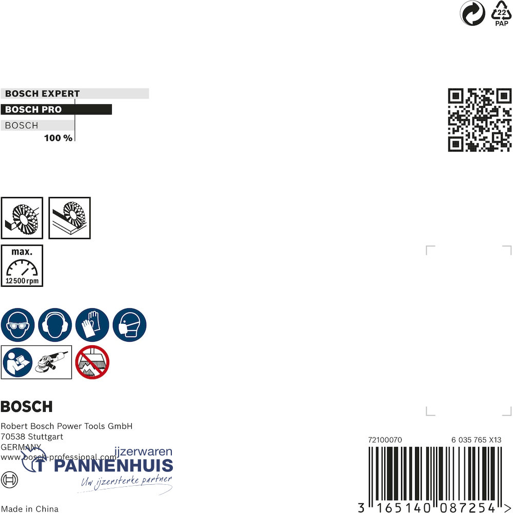 Bosch schijfborstel getordeerd 115 mm staal M14 - Afbeelding 3