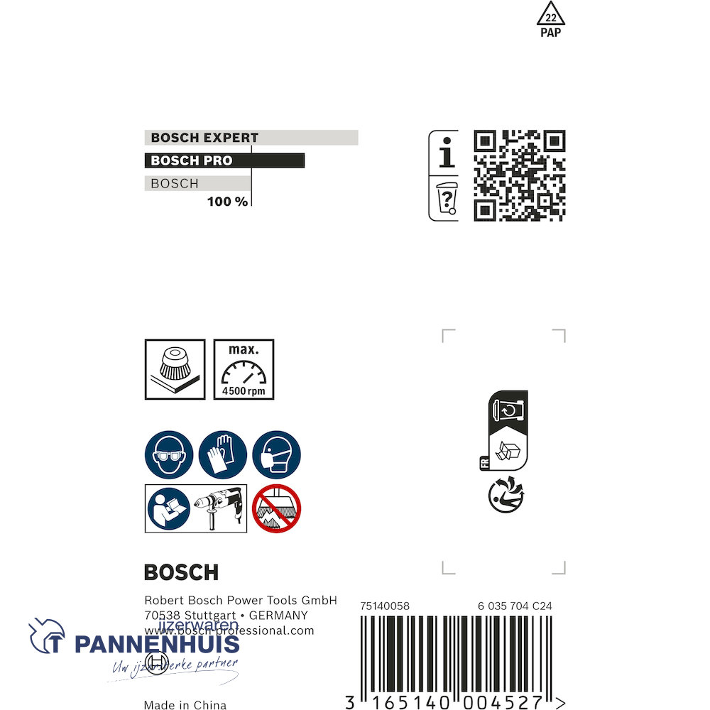 Bosch Komborstel gegolfd 70 x 0,2 mm staal - Afbeelding 3