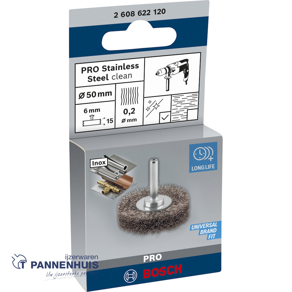 Bosch schijfborstel gegolfd 50 X 0,2 mm 15 mm roestvrij staal - Afbeelding 4