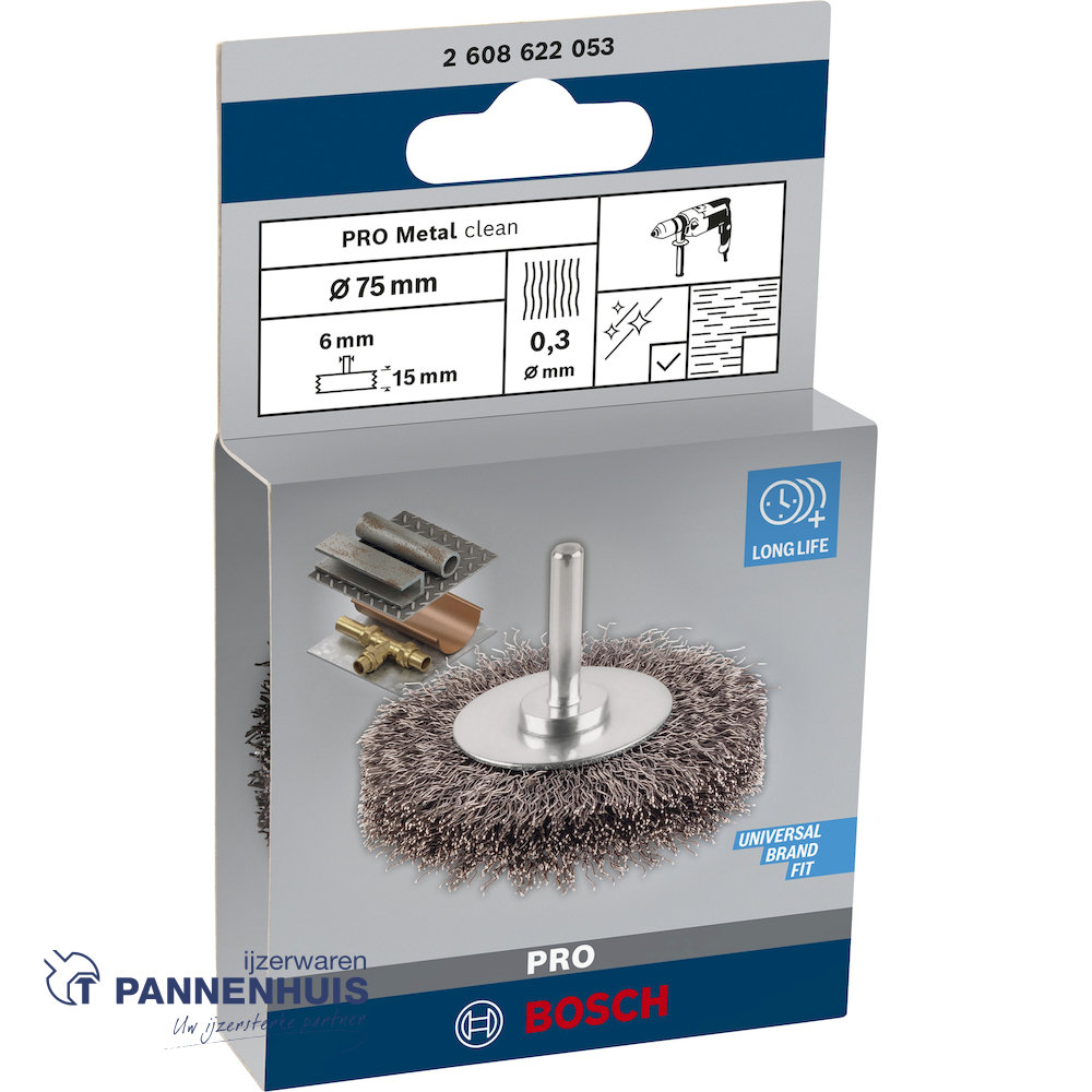 Bosch schijfborstel gegolfd 75 X 0,3 MM 16 mm staal - Afbeelding 2