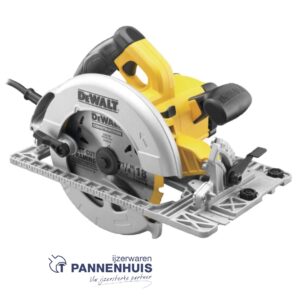 Dewalt DWE576 Cirkelzaag 65mm 1600W met zaagzool voor geleiderail DWS5022