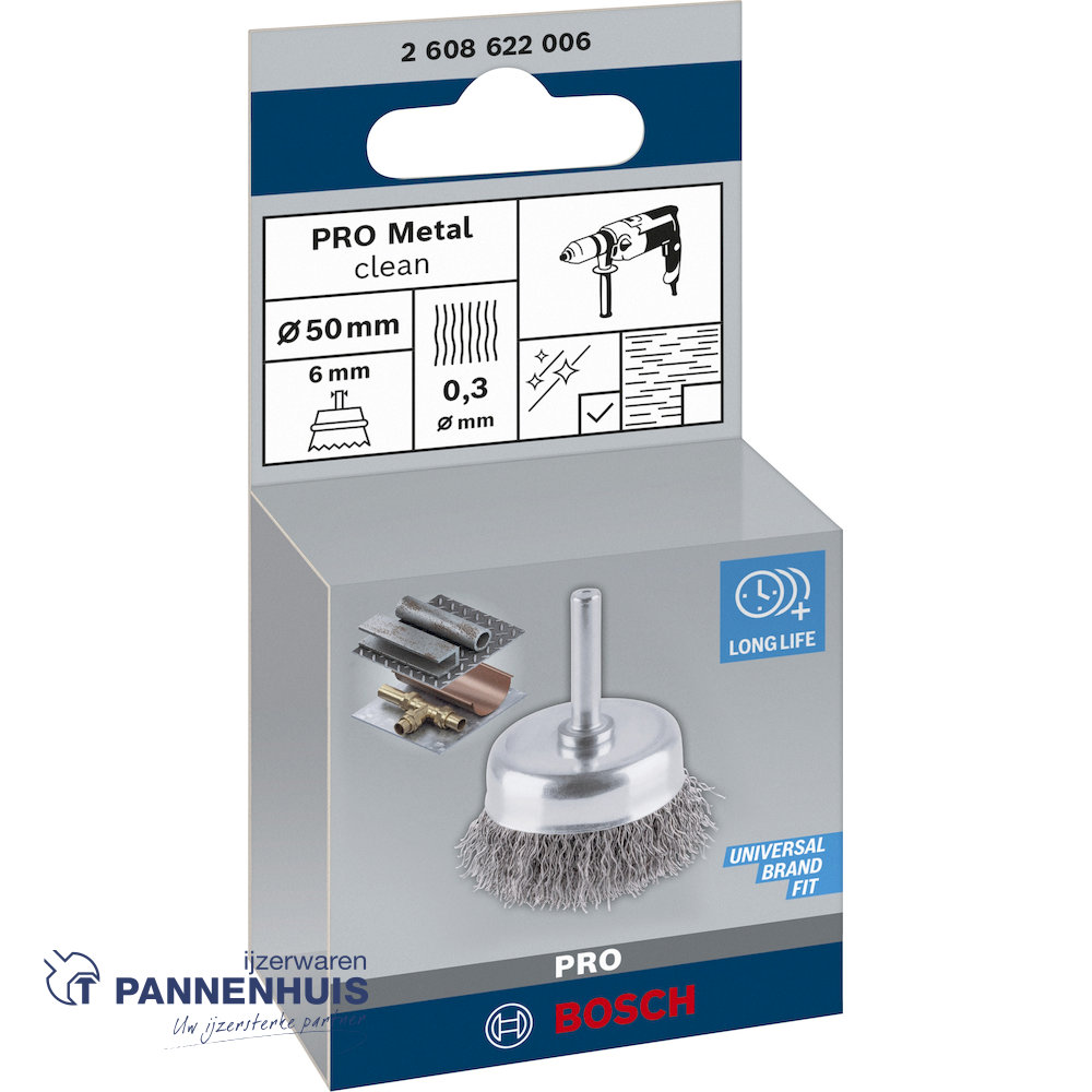 Bosch Komborstel gegolfd 50 x 0,3 mm staal - Afbeelding 2