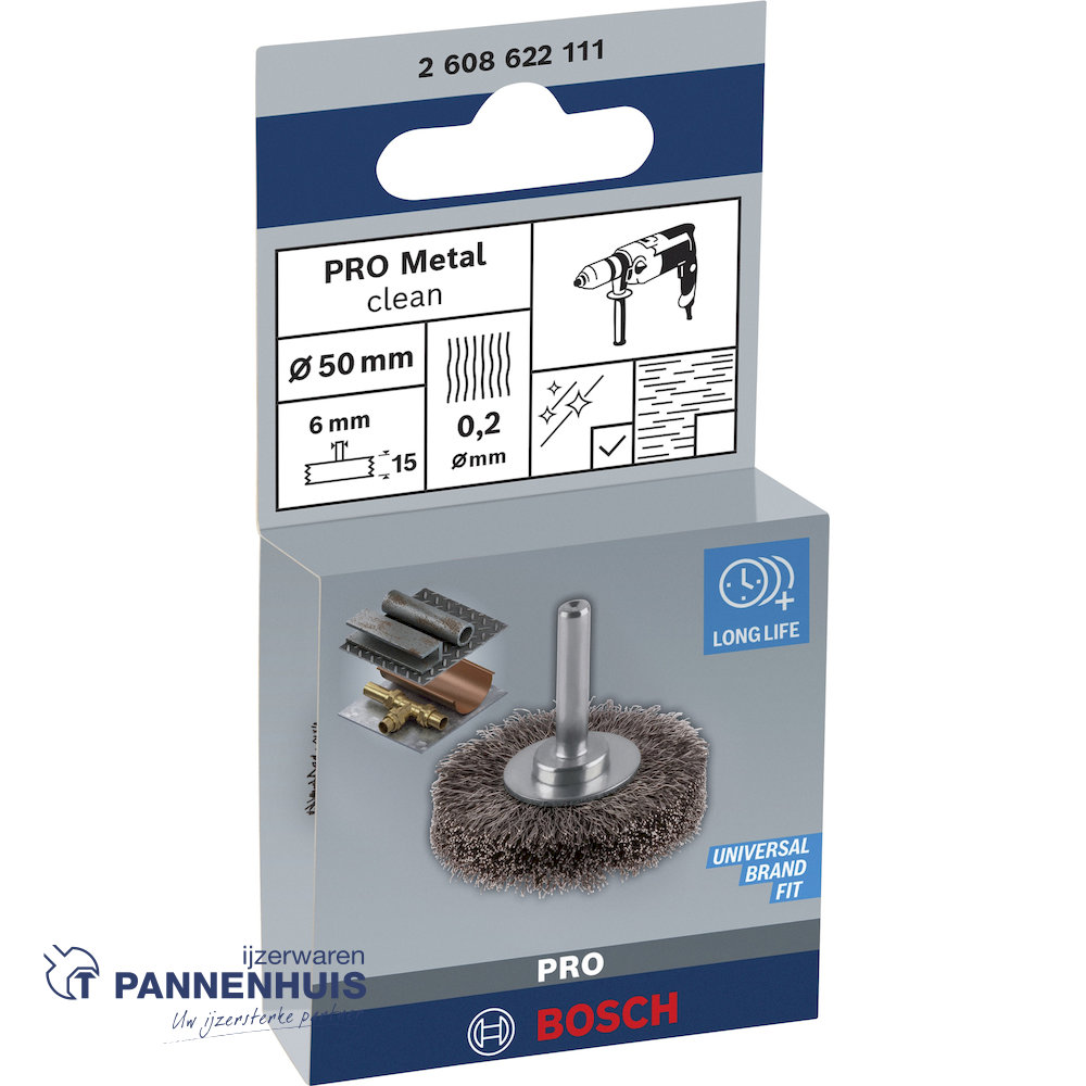 Bosch schijfborstel gegolfd 50 X 0,2 MM 15 mm staal - Afbeelding 2