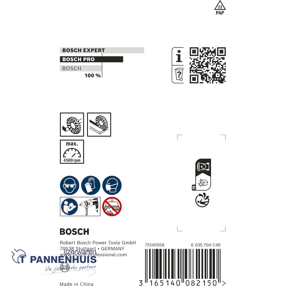 Bosch schijfborstel nylon 75 X 1 mm - Afbeelding 3
