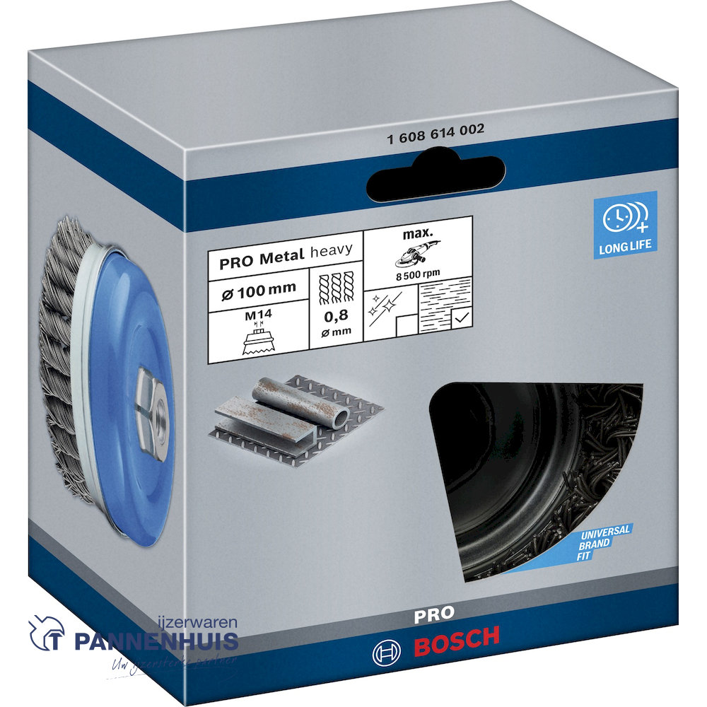 Bosch Komborstel getordeerd 100 x 0,8 mm M14 staal - Afbeelding 2