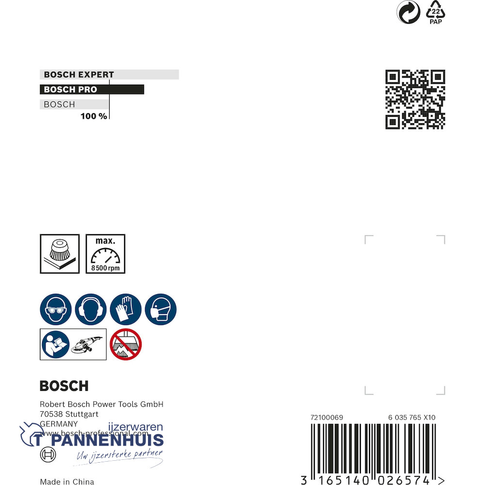 Bosch Komborstel getordeerd 100 x 0,8 mm M14 staal - Afbeelding 3