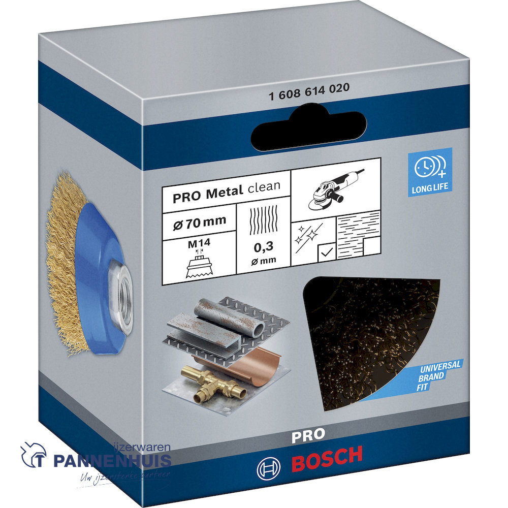 Bosch Komborstel gegolfd 70 x 0,3 mm M14 vermessingd - Afbeelding 2
