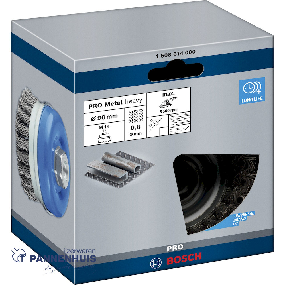 Bosch Komborstel getordeerd 90 x 0,8 mm M14 staal - Afbeelding 2