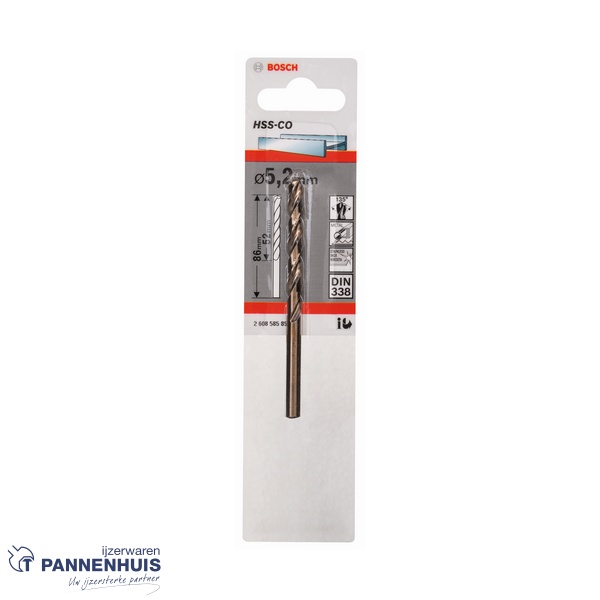 Bosch Metaalboor HSS-Co, DIN 338, 5,2 x 52 x 86 mm - Afbeelding 2