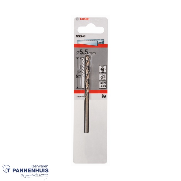 Bosch Metaalboor HSS-G, DIN 338, 5,5 x 57 x 93 mm - Afbeelding 2