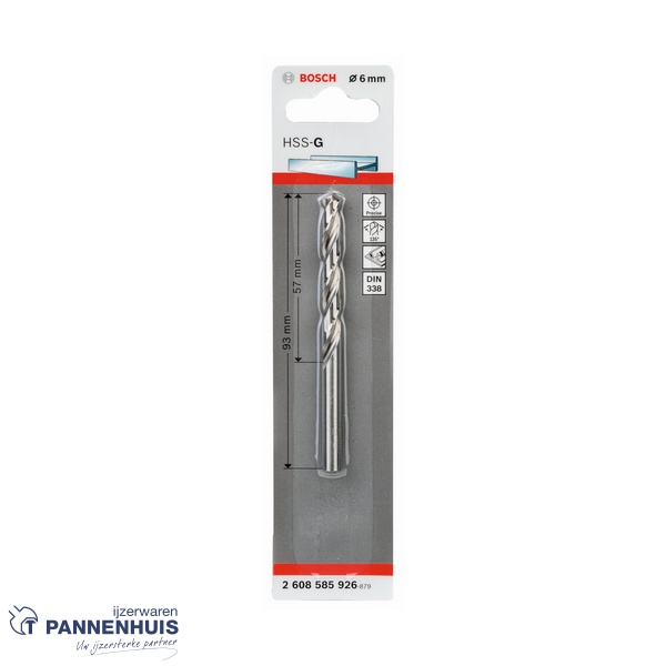 Bosch Metaalboor HSS-G, DIN 338, 6 x 57 x 93 mm - Afbeelding 2