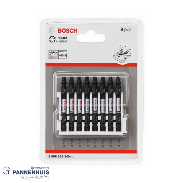 Bosch Schroefbit tweezijdig Impact Control T25, 65 mm 8x - Afbeelding 2