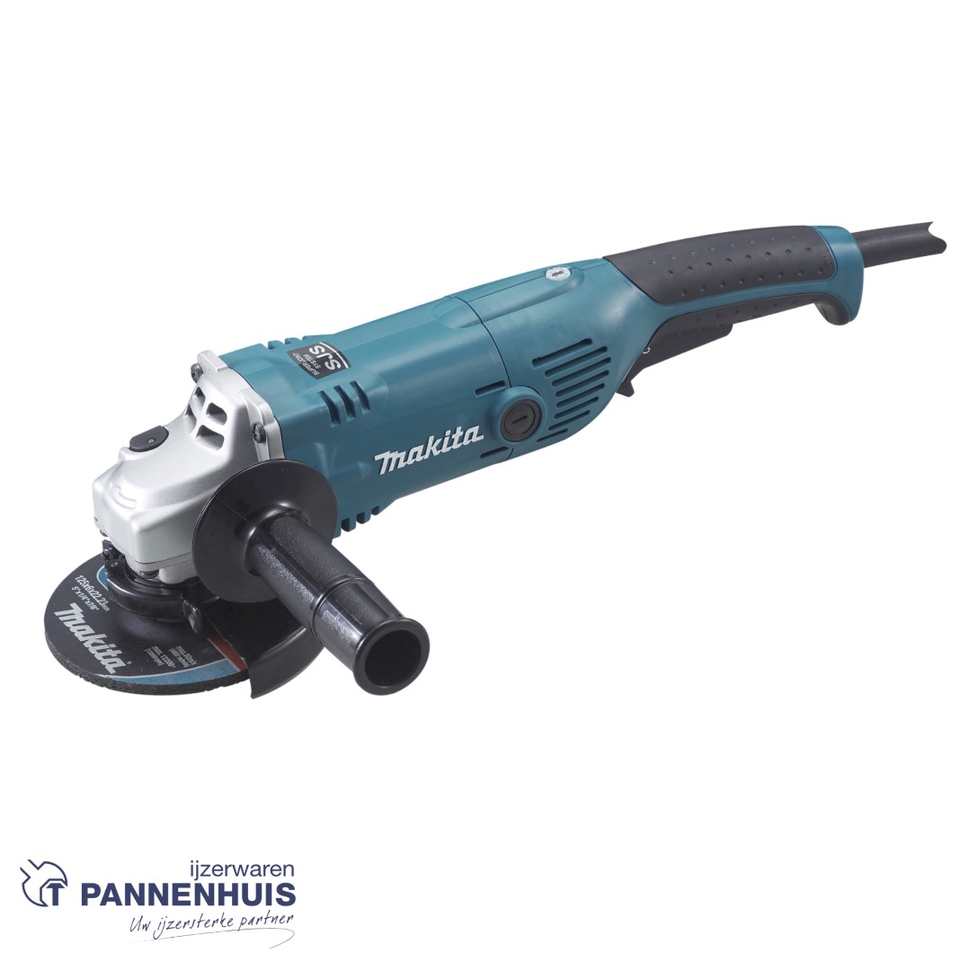 Makita GA5021CY haakse slijper 1450W 125mm met elektr. toerenregeling en dodemansschakelaar