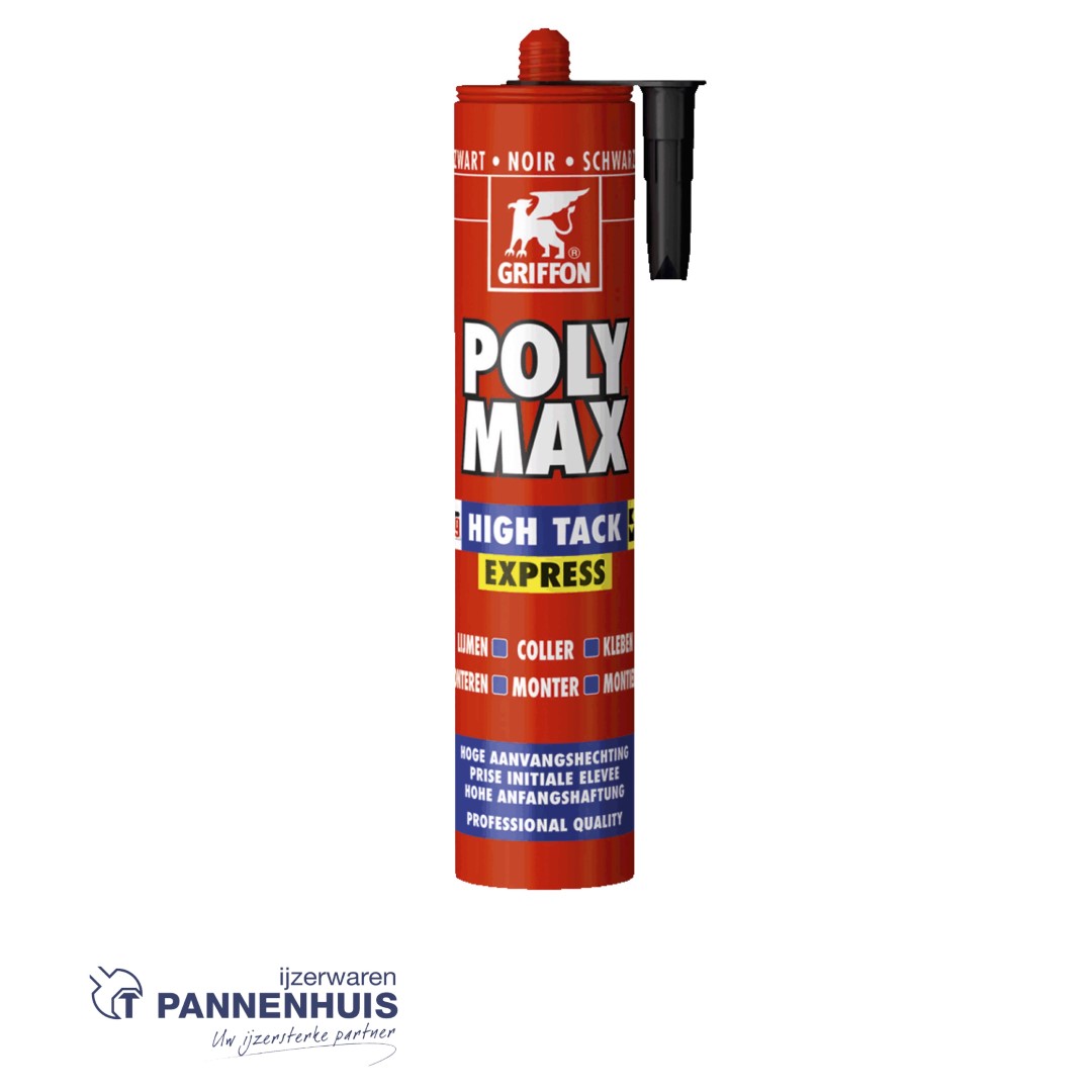 Griffon Poly Max® High Tack Express Zwart Koker 435g