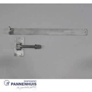 Verstelbaar poortbeslag - heng: 600x50x6mm - plaat: 145x70x6mm verzinkt