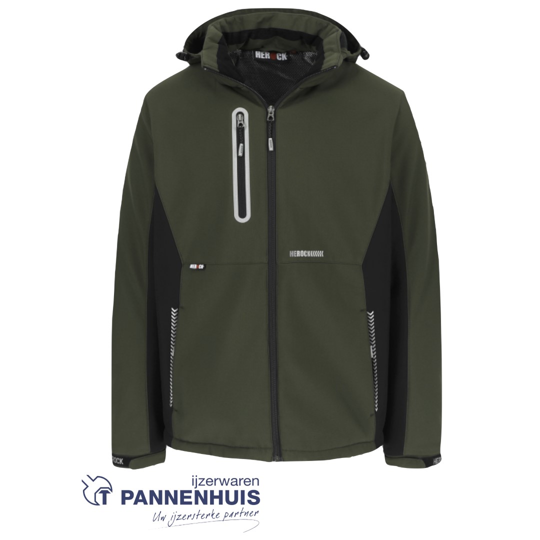 Herock Taris softshell vest Donker Kaki/Zwart S