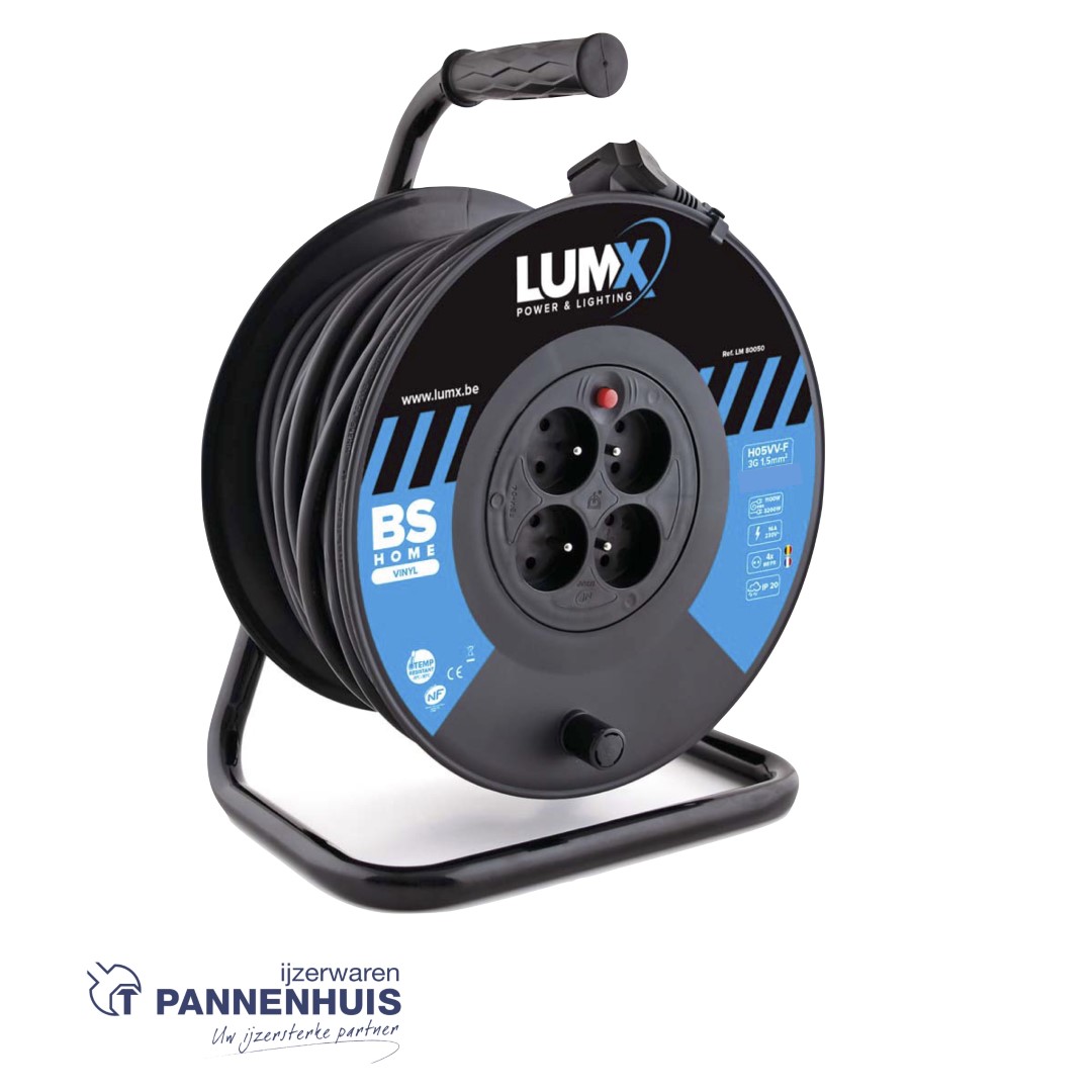 Lumx Kabelhaspel standaard 25 m - XPN 3G 1,5mm2