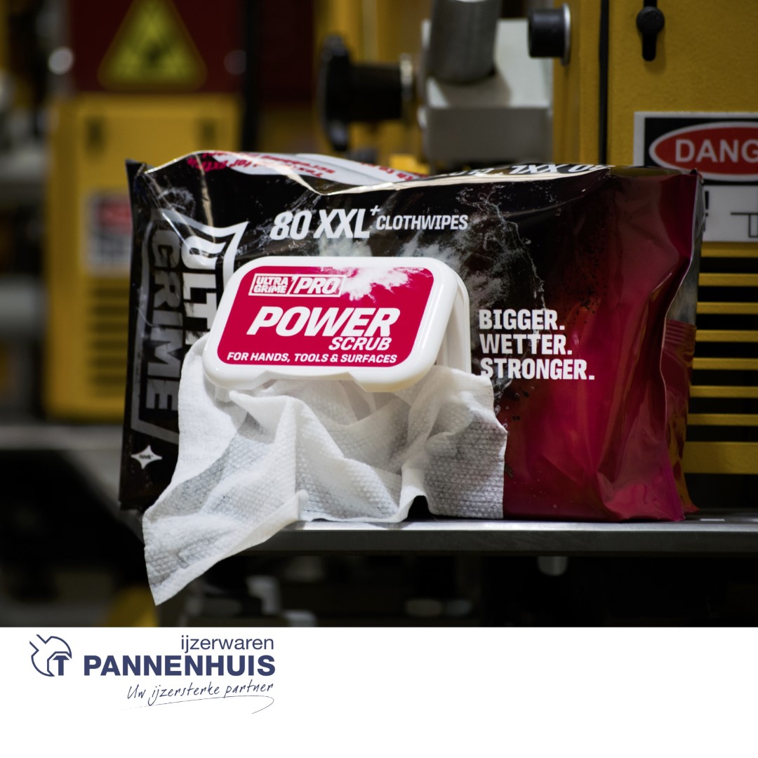 Ultragrime Pro Power Scrub Wipes 80 st per verpakking rood - Afbeelding 3