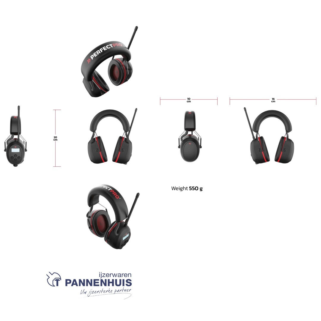 Perfectpro H-40 Gehoorbescherming DAB+ / FM, Bluetooth, Oplaadbaar, Microfoon, SNR 31, IPX4 - Afbeelding 6