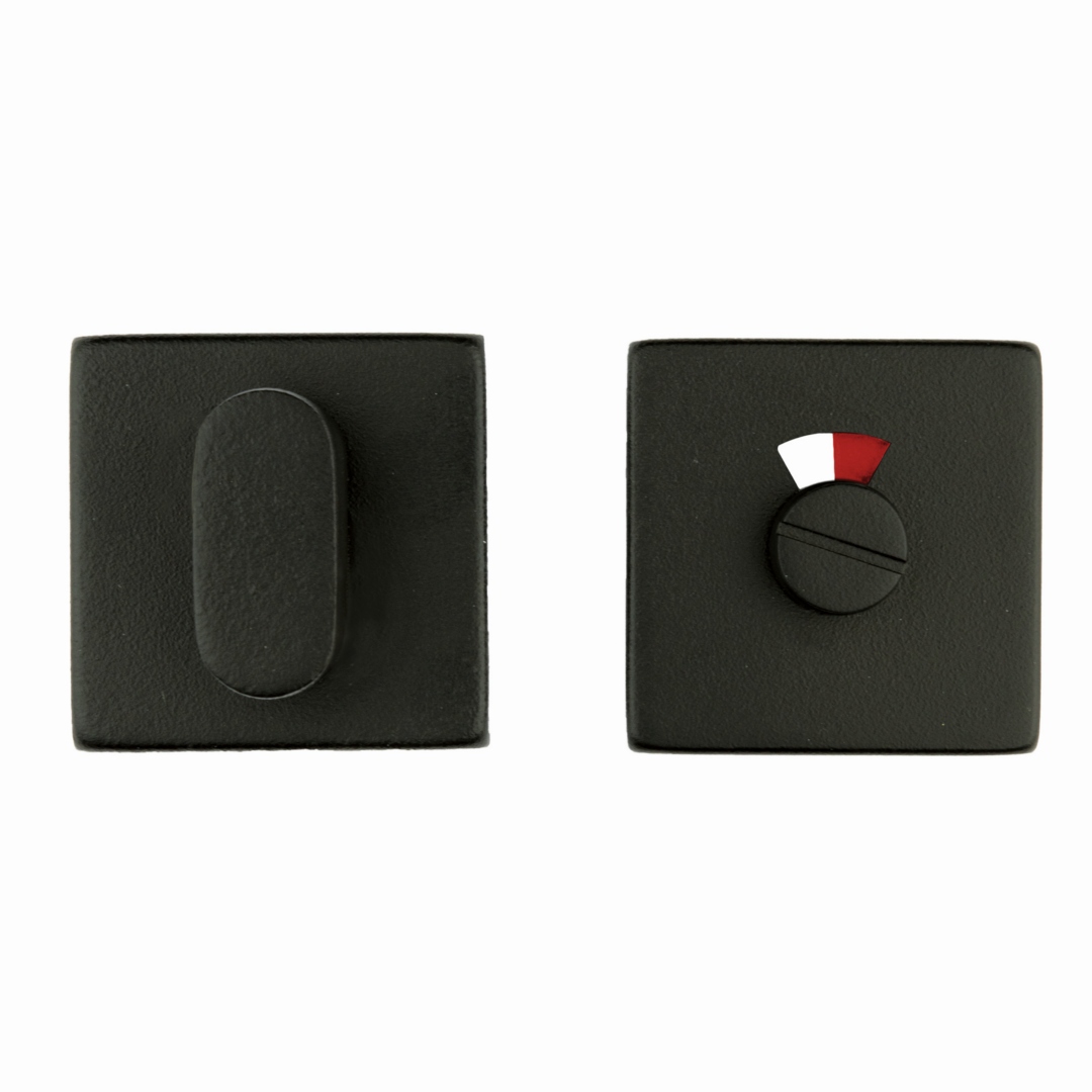 WC garnituur SQUARE SHAPE Zwart structuur UV TIGE 120MM