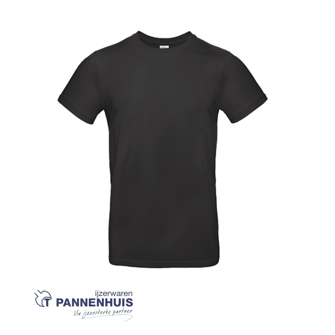 t-shirt O-hals heren Zwart