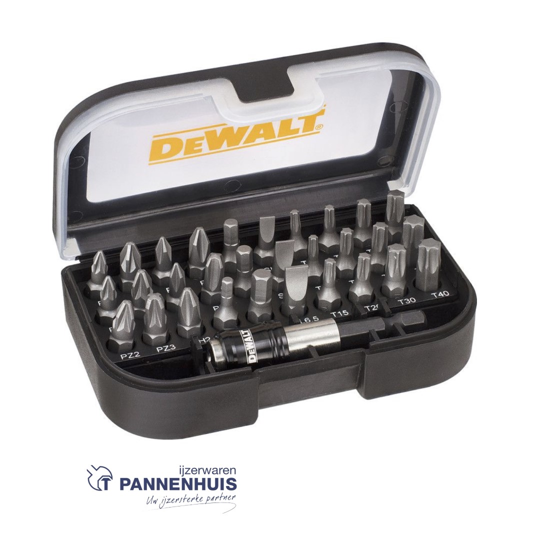 Dewalt DT7944S 31-delige schroefbitset (H, Pz, Ph, Torx, sleuf en bithouder)