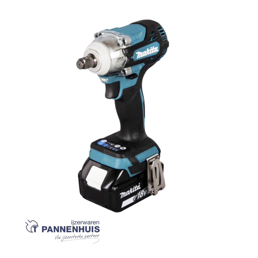Makita DTW300RTJ Slagmoersleutel 1/2" 18V 330Nm + 2x BL1850B +lader - Afbeelding 2