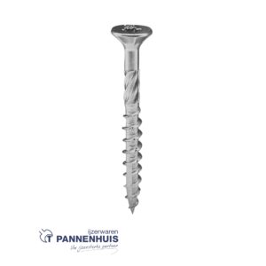 Ivana spaanplaatschroef platkop RVS410 T25 6.0X150/70 deeldraad 100 stuks